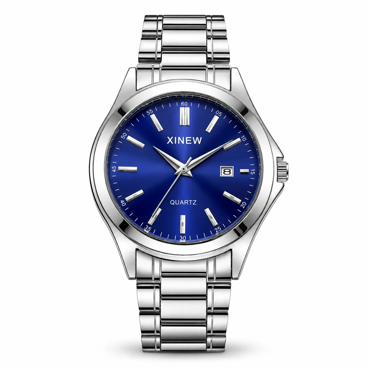 Meridian Blue — Sunray Blue Dial · Stainless Steel Bracelet
