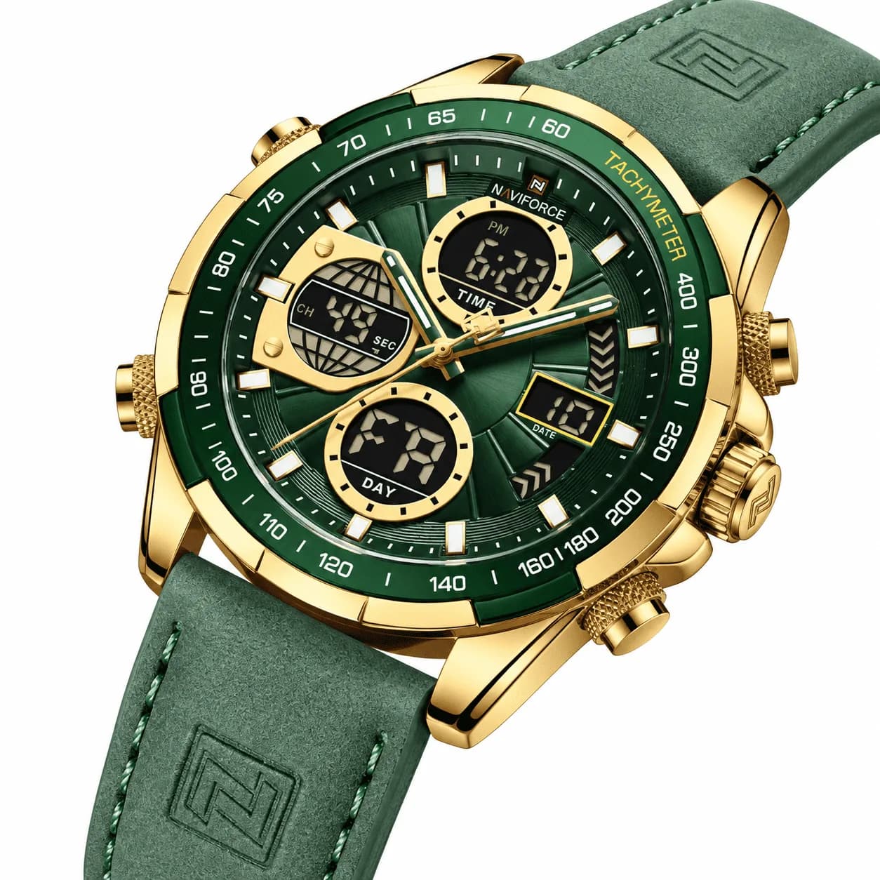 SEIGEM Vanguard Racing chronograph photographed from the side