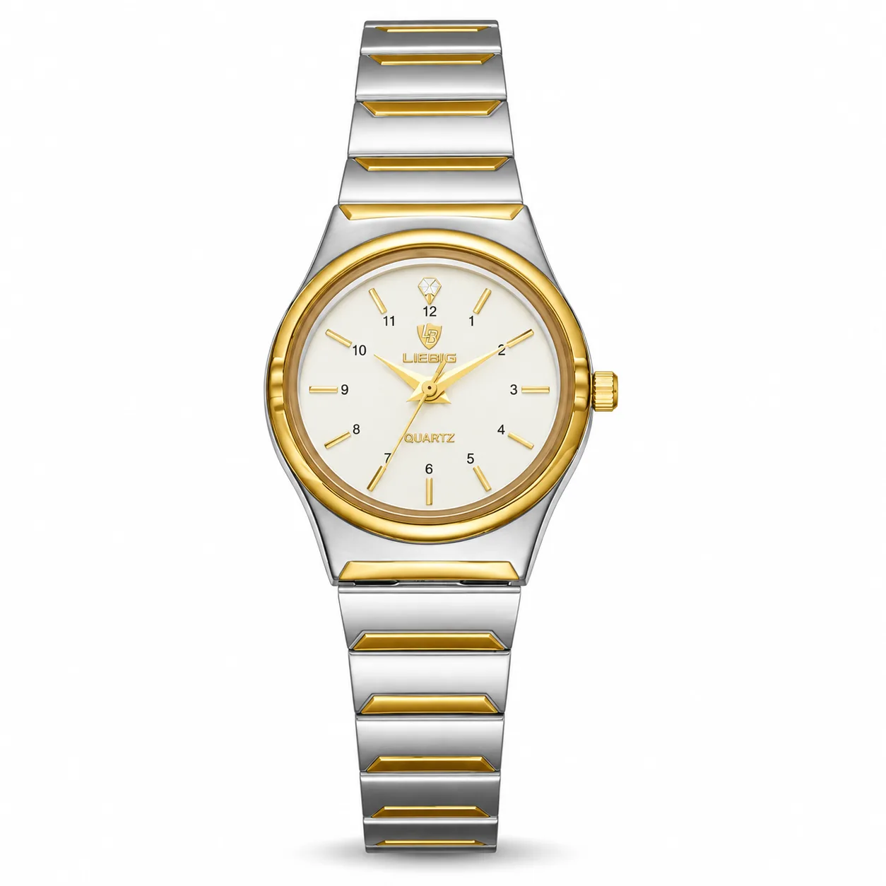 Duo Tone Classic — Two-Tone Bracelet · Gold Bezel · Diamond Marker